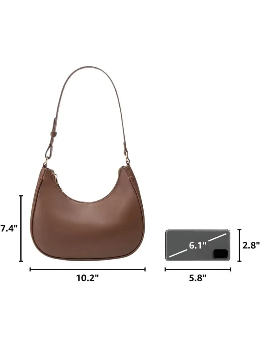 Cute Crescent Shoulder Bag for Women | Hobo Tote Handbag & Mini Clutch with